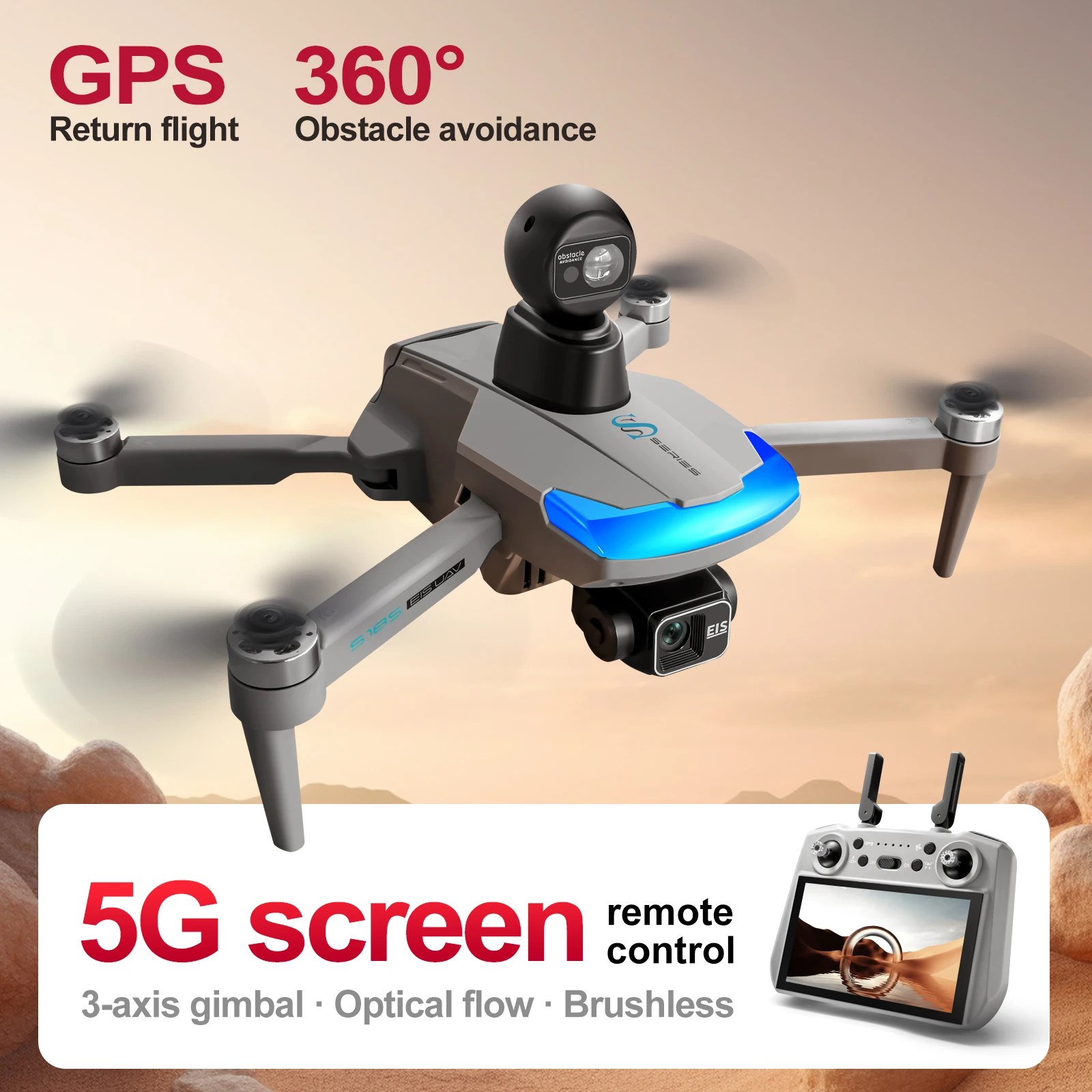 Drone Multispectral - Drone professionnel S185 2.7K HD, double