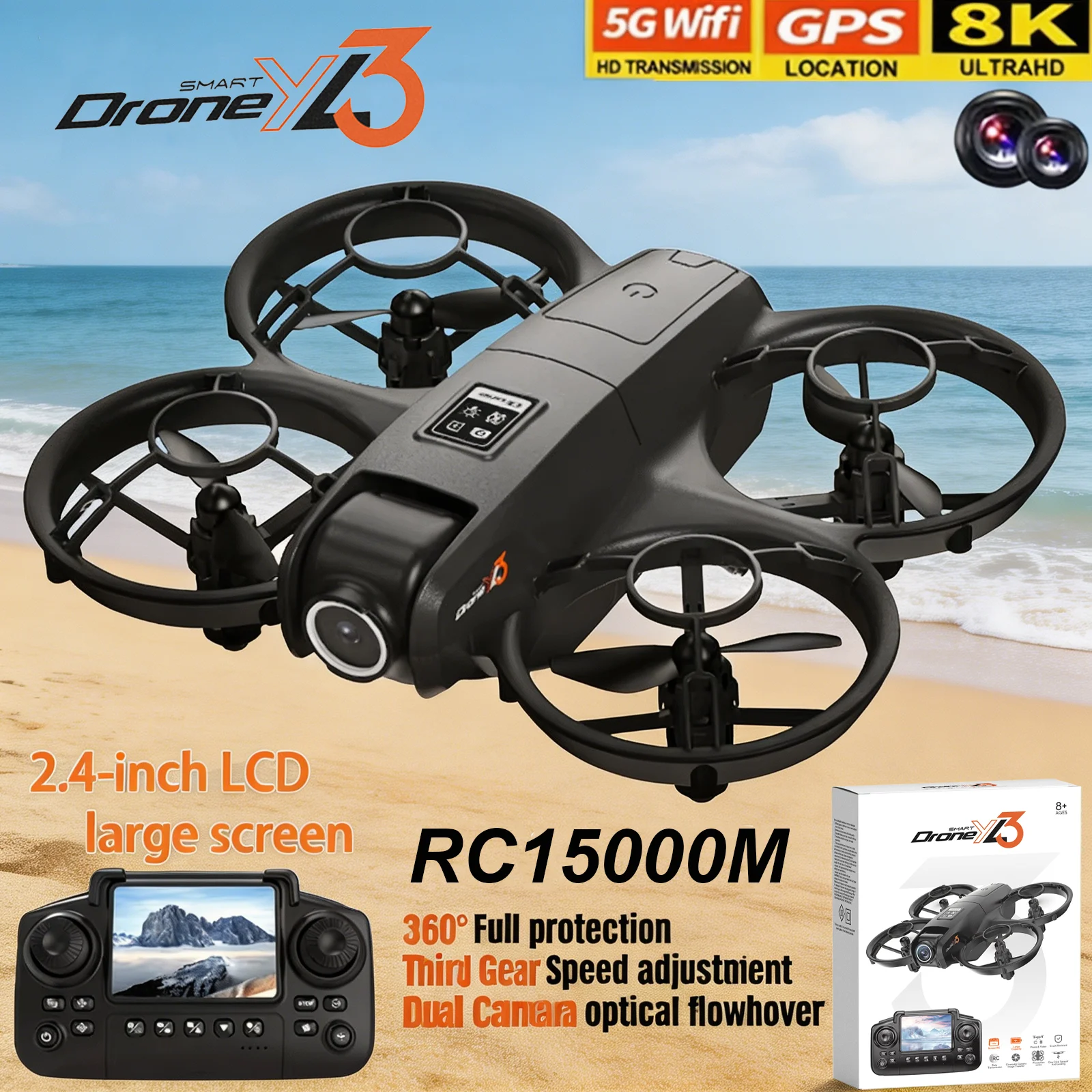 Drone Multispectral - Nouveau Drone RC YL3 8K 1080P